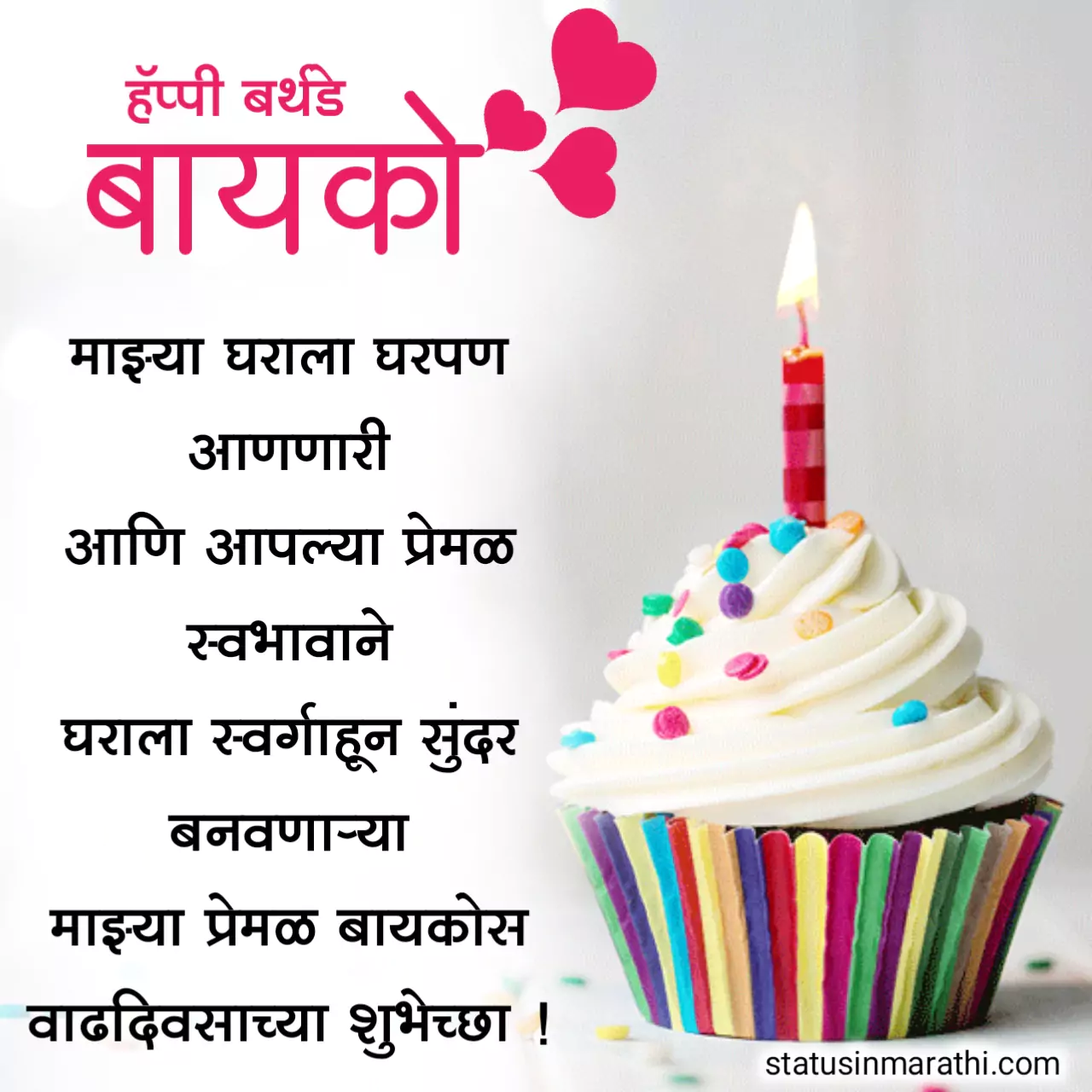 Happy Birthday Image for wife in marathi