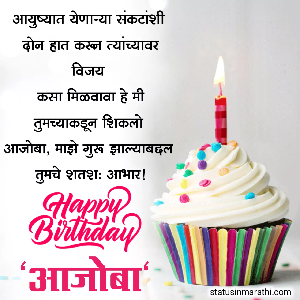 Happy Birthday Image for grandfather in marathi